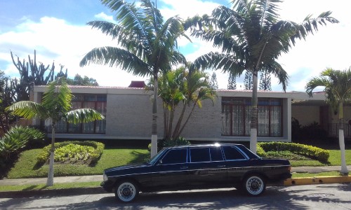 COSTA-RICA-PALM-TREE-MANSION.-MERCEDES-W123-SEDAN-LANG-LIMOUSINE.jpg